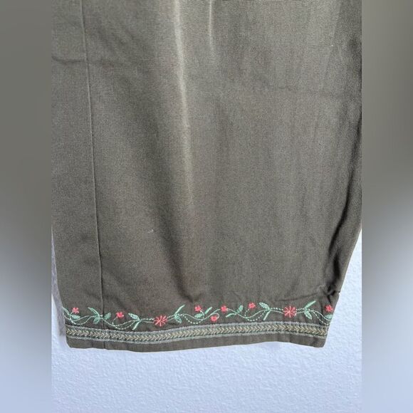 PARA Y2K Vintage Gasoline Embroidered Capri Cotton Bohemian Size 12 - Picture 4 of 14